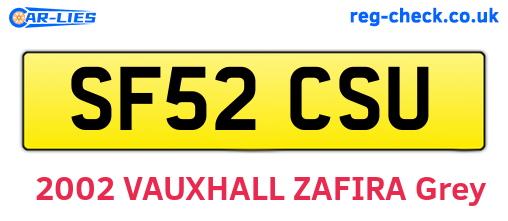 SF52CSU are the vehicle registration plates.