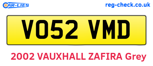 VO52VMD are the vehicle registration plates.