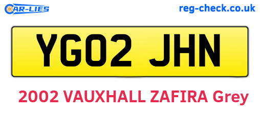YG02JHN are the vehicle registration plates.