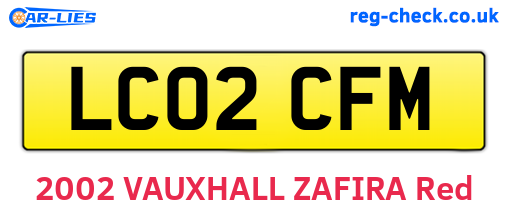 LC02CFM are the vehicle registration plates.