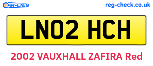 LN02HCH are the vehicle registration plates.