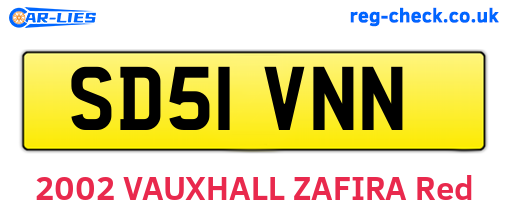 SD51VNN are the vehicle registration plates.