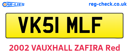 VK51MLF are the vehicle registration plates.