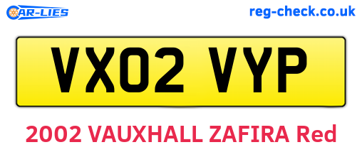 VX02VYP are the vehicle registration plates.