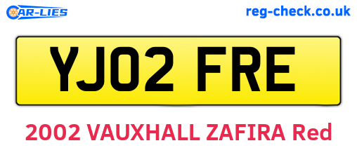 YJ02FRE are the vehicle registration plates.
