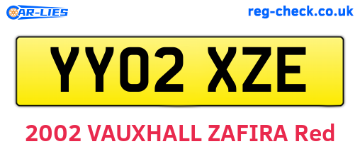 YY02XZE are the vehicle registration plates.