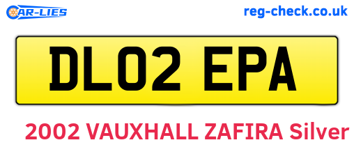 DL02EPA are the vehicle registration plates.