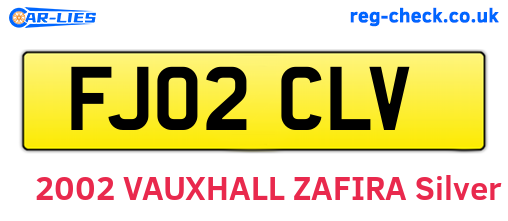 FJ02CLV are the vehicle registration plates.