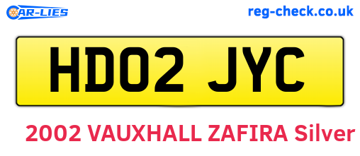 HD02JYC are the vehicle registration plates.