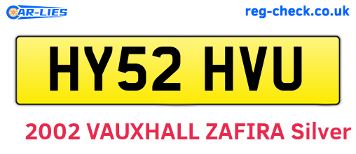 HY52HVU are the vehicle registration plates.
