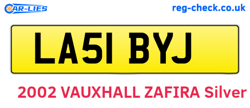 LA51BYJ are the vehicle registration plates.