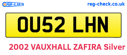 OU52LHN are the vehicle registration plates.