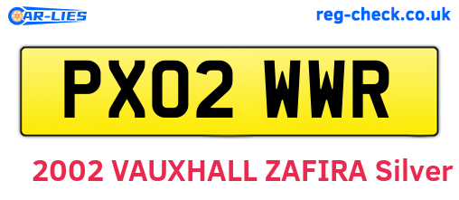 PX02WWR are the vehicle registration plates.