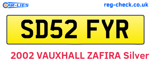 SD52FYR are the vehicle registration plates.