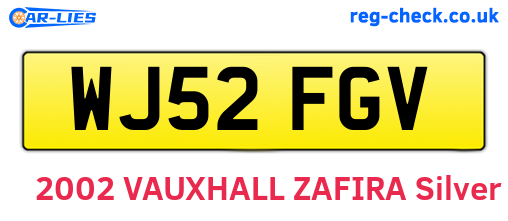 WJ52FGV are the vehicle registration plates.