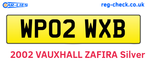 WP02WXB are the vehicle registration plates.