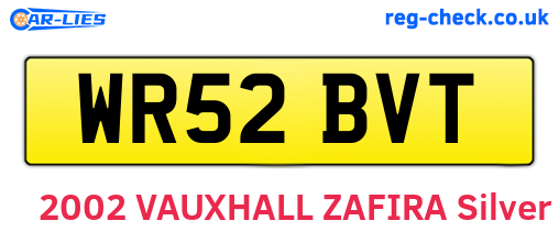 WR52BVT are the vehicle registration plates.