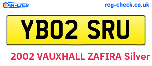 YB02SRU are the vehicle registration plates.