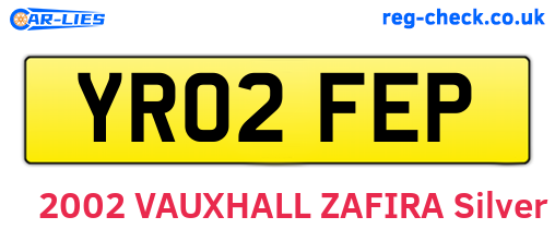 YR02FEP are the vehicle registration plates.