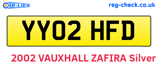 YY02HFD are the vehicle registration plates.