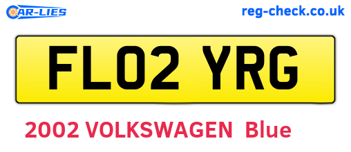 FL02YRG are the vehicle registration plates.