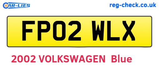 FP02WLX are the vehicle registration plates.