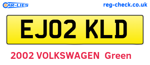 EJ02KLD are the vehicle registration plates.
