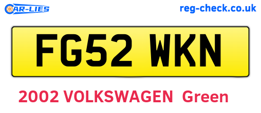 FG52WKN are the vehicle registration plates.