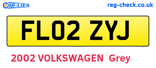 FL02ZYJ are the vehicle registration plates.