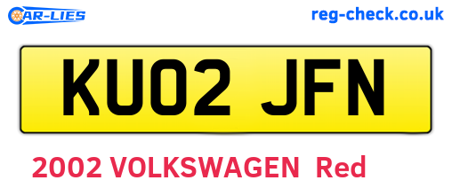 KU02JFN are the vehicle registration plates.