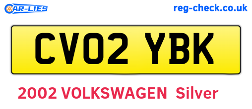 CV02YBK are the vehicle registration plates.