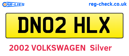 DN02HLX are the vehicle registration plates.