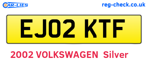 EJ02KTF are the vehicle registration plates.