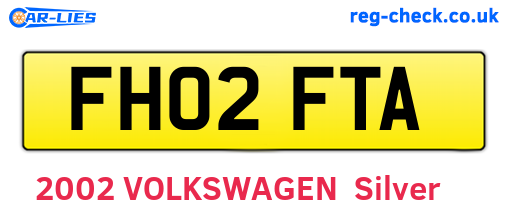 FH02FTA are the vehicle registration plates.