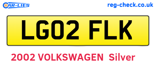 LG02FLK are the vehicle registration plates.