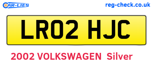 LR02HJC are the vehicle registration plates.
