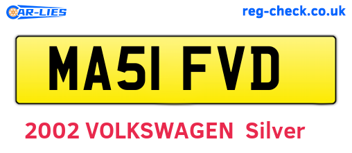 MA51FVD are the vehicle registration plates.