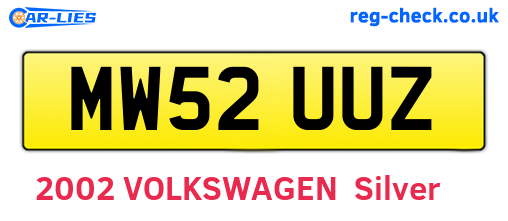 MW52UUZ are the vehicle registration plates.