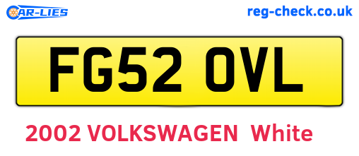 FG52OVL are the vehicle registration plates.