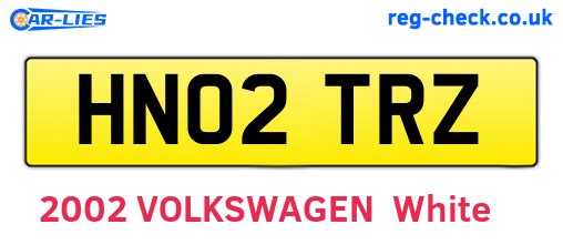 HN02TRZ are the vehicle registration plates.