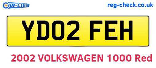 YD02FEH are the vehicle registration plates.