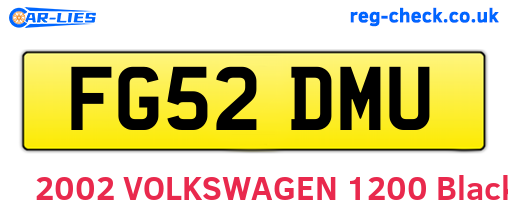 FG52DMU are the vehicle registration plates.