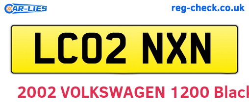 LC02NXN are the vehicle registration plates.