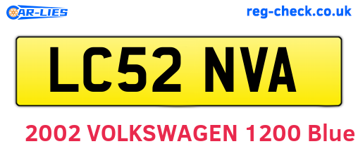 LC52NVA are the vehicle registration plates.