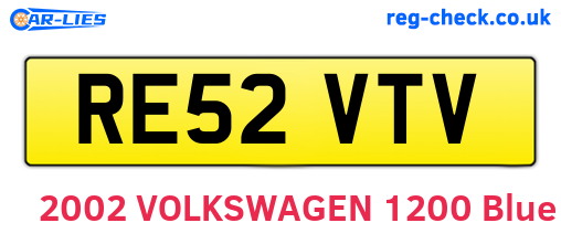 RE52VTV are the vehicle registration plates.