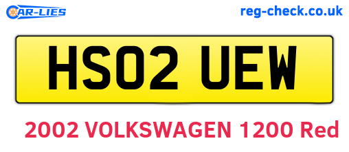 HS02UEW are the vehicle registration plates.
