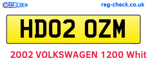 HD02OZM are the vehicle registration plates.