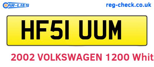 HF51UUM are the vehicle registration plates.