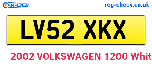 LV52XKX are the vehicle registration plates.