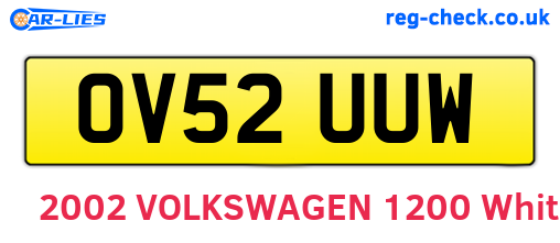 OV52UUW are the vehicle registration plates.